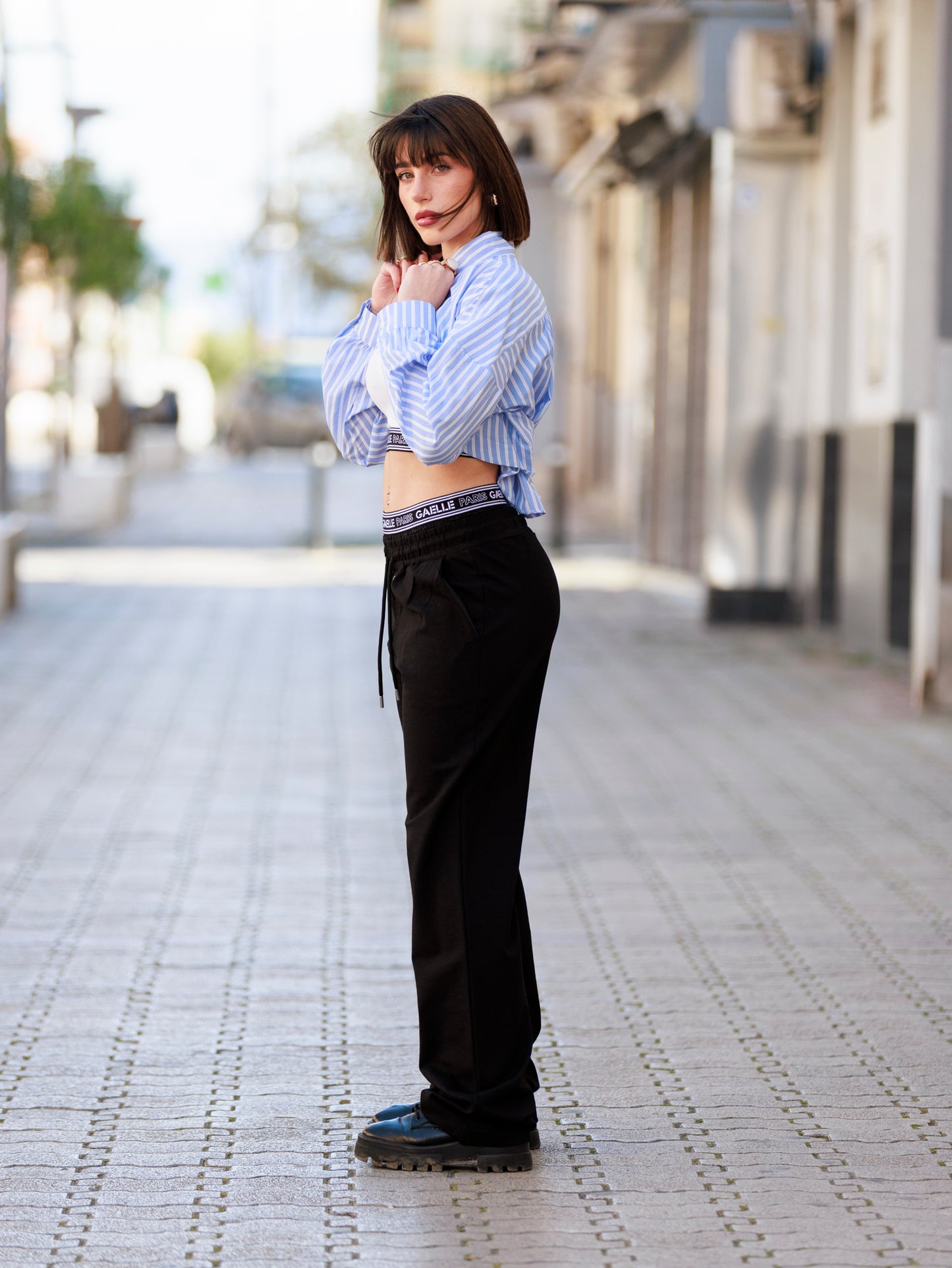 Pantalone con elastico logato