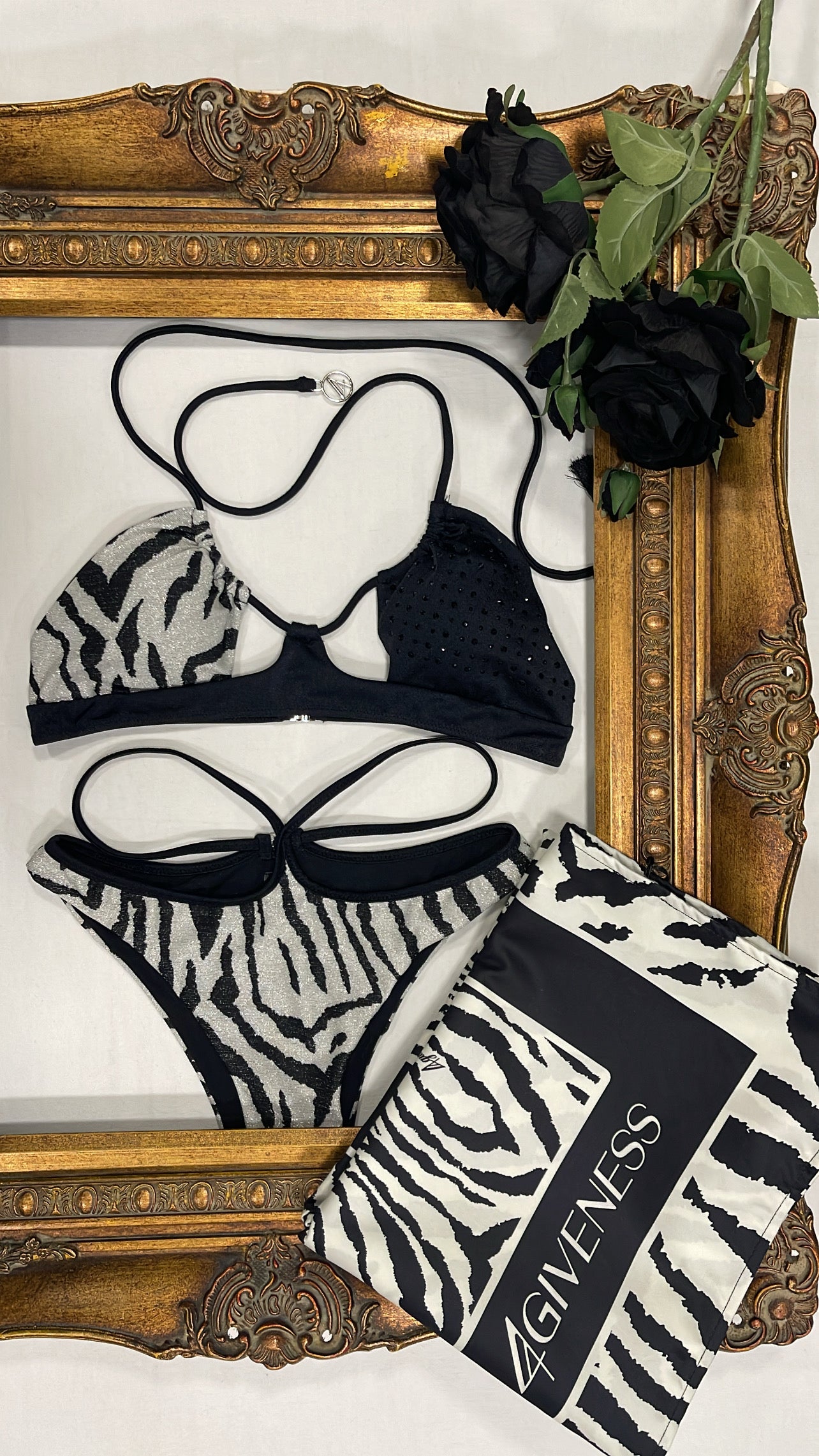 Fascia con slip vita alta zebra night