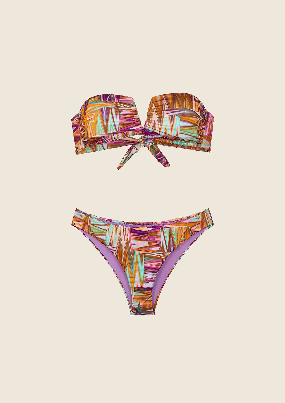 Bikini Donna F**K Fascia a V con
Ferretto e Slip Fisso Fantasia