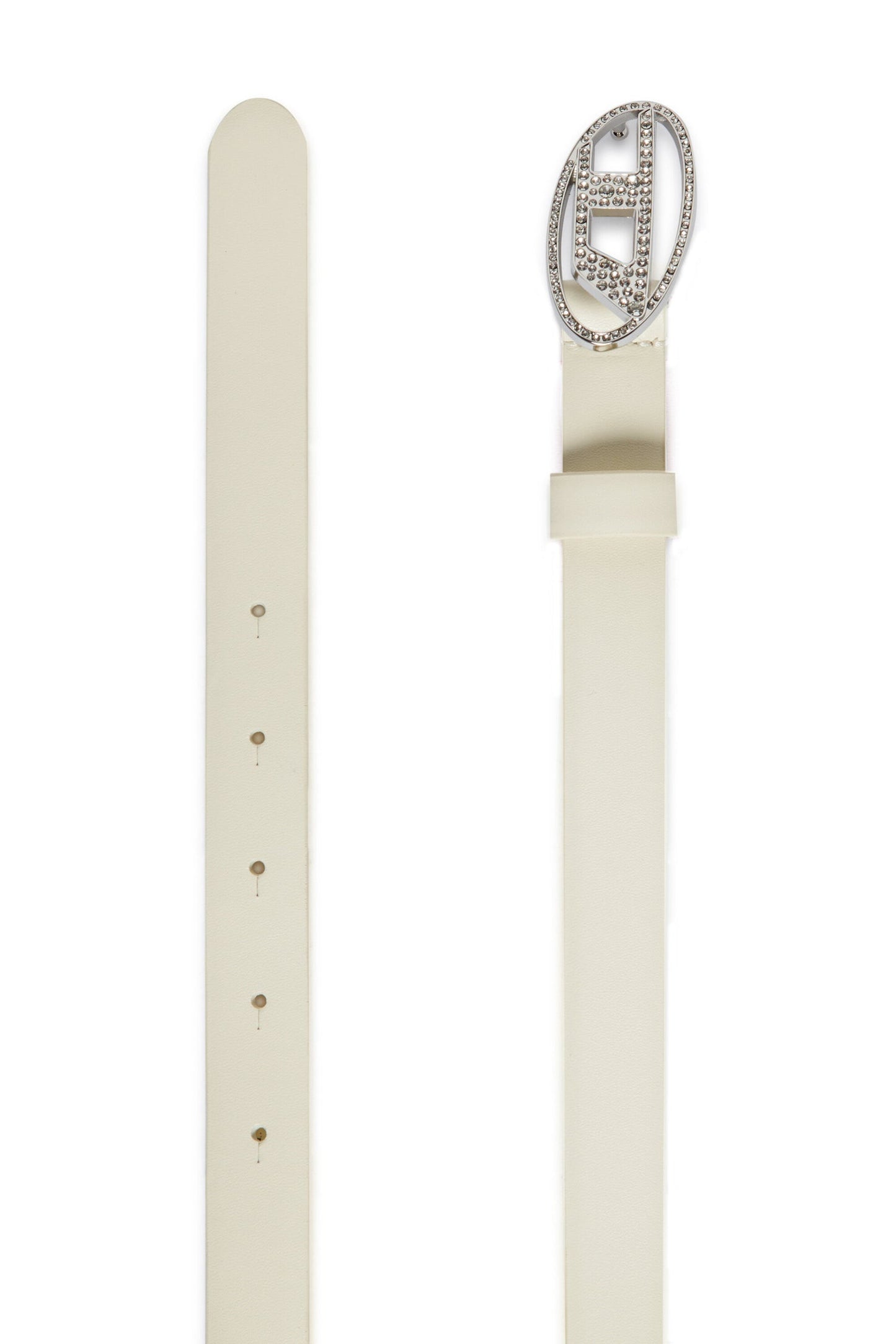 Cintura in vera pelle Oval D con strass