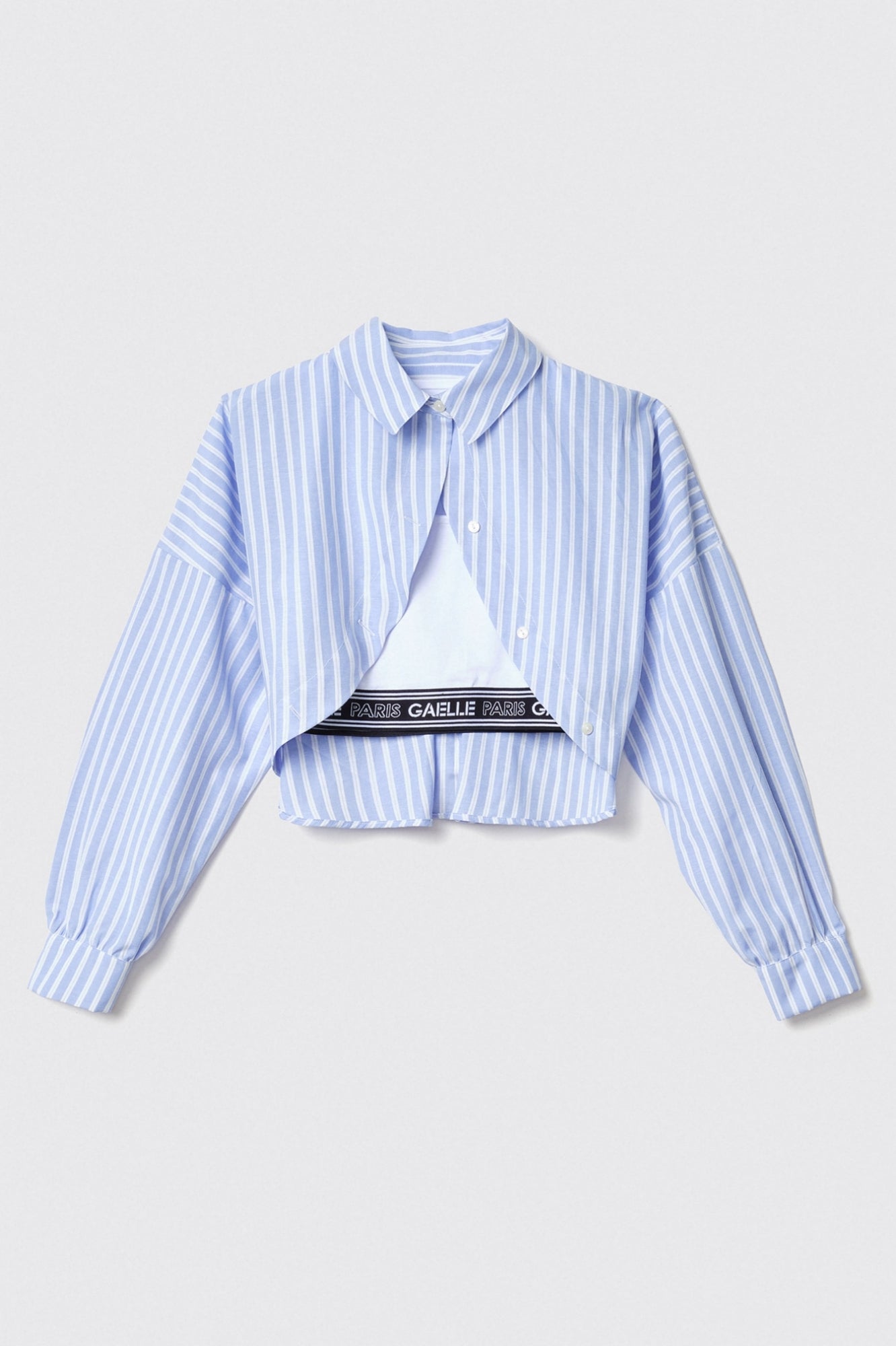 Camicia cropped in popeline bastonetto con top