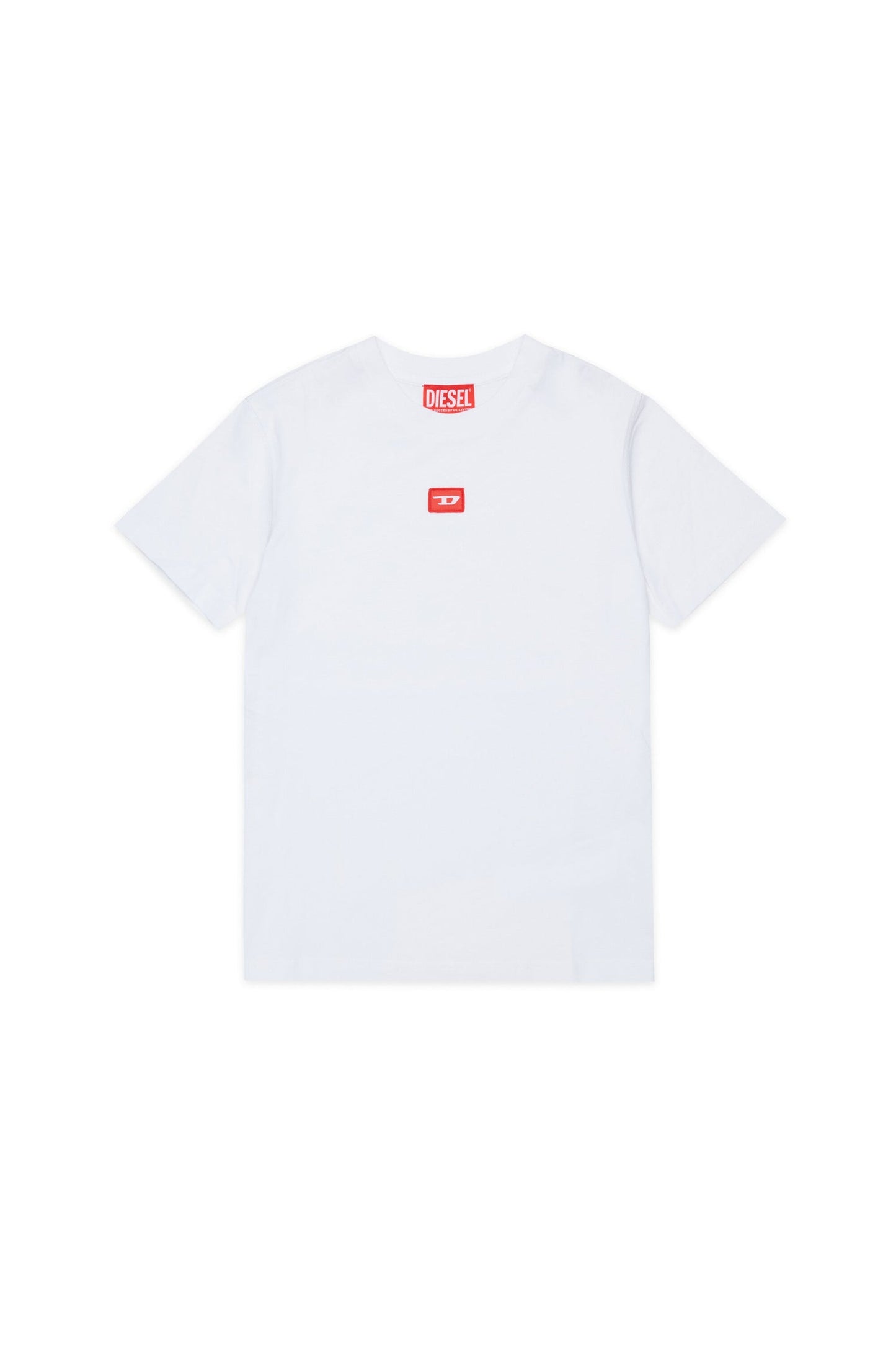 T-shirt in jersey con patch D rossa
