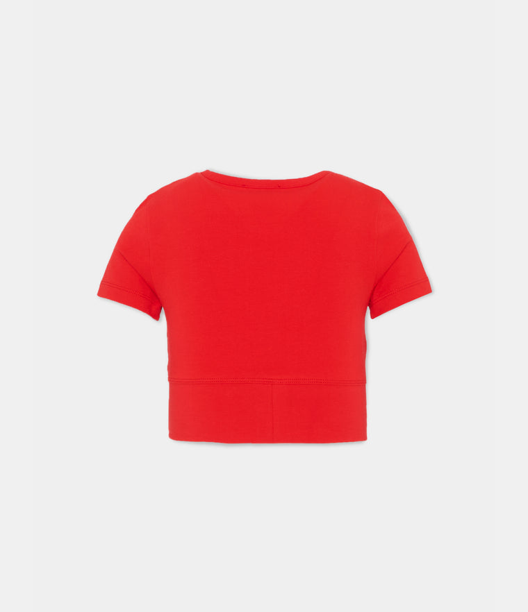 T-shirt crop con logo