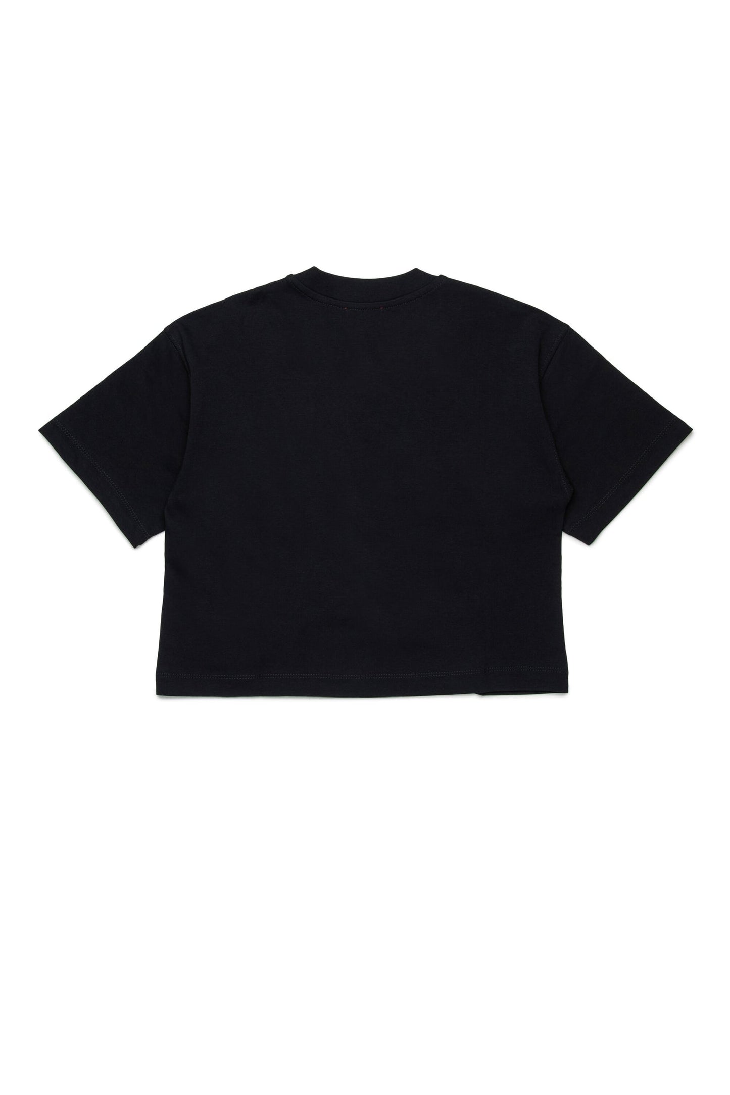 T-shirt boxy in jersey con logo Oval D