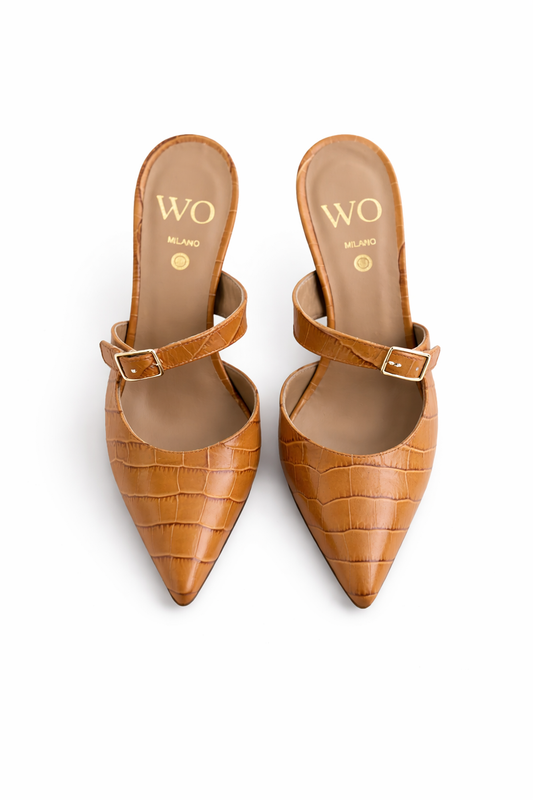 Décolleté slingback cocco – cuoio