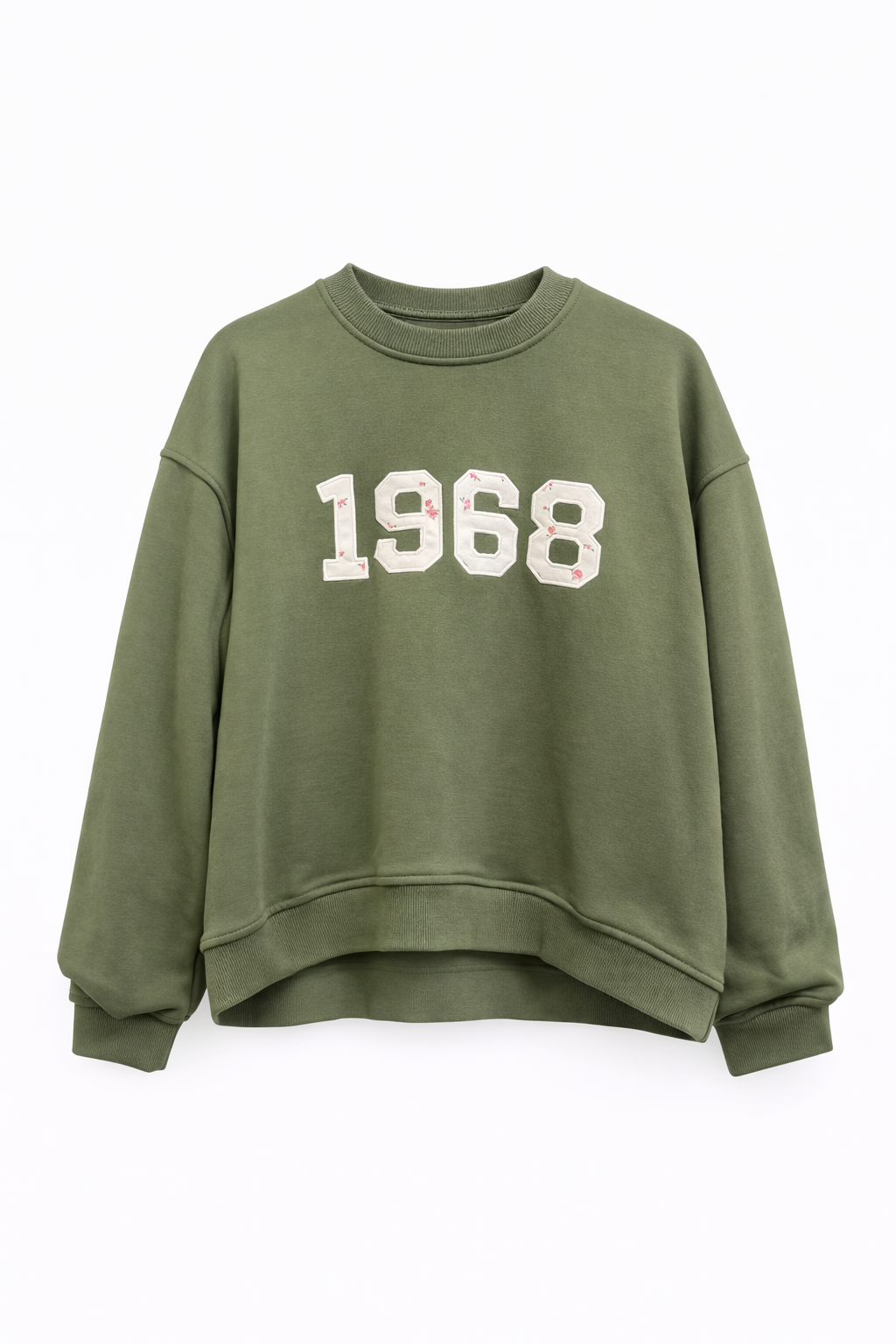 Felpa over “1968” – verde oliva
